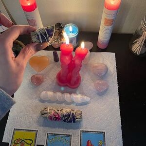 Red Heart-Shaped Candle Set